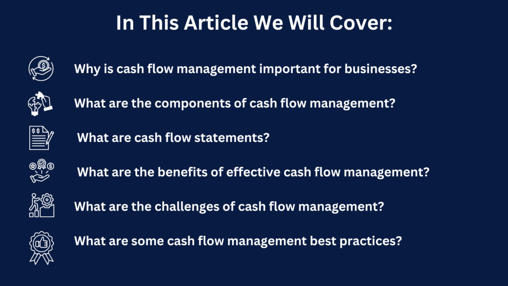 Article outline covering cash flow management